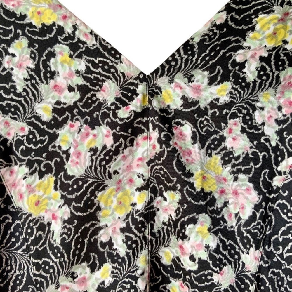 CINQ à SEPT Midi Jessica Dress Multicolor Floral Print Black Pink Size 0 - Picture 8 of 15